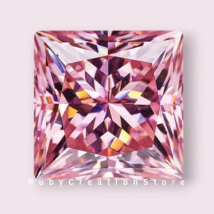 Zertifizierte rosa Farbe Princess Cut Ausgezeichneter Schnitt Moissanite Lose Stein VVS1 Ausgezeichneter Schnitt Test Positiv Für die Schmuckherstellung Alle Größen