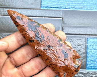Hand Knapped Mahogany Obsidian Arrowhead | Natural Crystal Spear Point