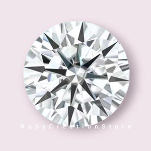 Runder Schnitt Loser Moissanite, Zertifizierter Runder Schnitt Ausgezeichneter Schnitt Moissanite Loser Stein VVS1 Ausgezeichneter Schnitt für die Schmuckherstellung Alle Größen