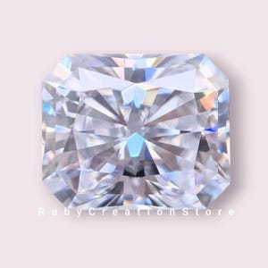 Certified Radiant Cut Excellent Moissanite Loose Stone VVS1 Excellent Cut For Jewelry Making All Sizes, Radiant Cut Loose Moissanite Stones