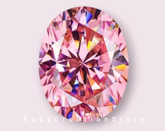 Pink Oval Moissanite Loose Stone: VVS1 Clarity, Jewelry Making