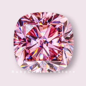 Certified Pink color Cushion Shape Excellent cut Moissanite Loose Stone VVS1 Excellent Cut Test Positive For Jewelry Making All Sizes