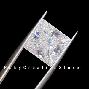 Princess Cut Moissanite Loose Stone: VVS1 Clarity, D Color