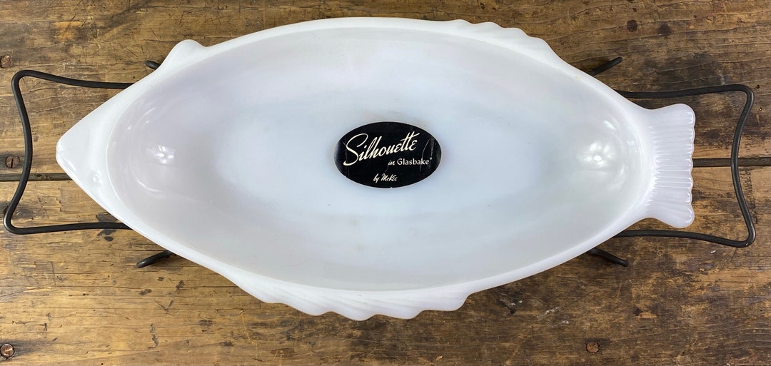 Glasbake Dish Vintage Glasbake Fish Dish Silhouette in Etsy