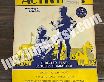 Children's ACTIVITIES Book - Vintage Activity Book - Kid's Activity Book - Vintage Children's Activity Book - Child's Activity Book (1942)