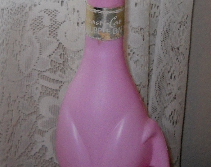 Vintage Plastic Pink Cat Bubble Bath Etsy