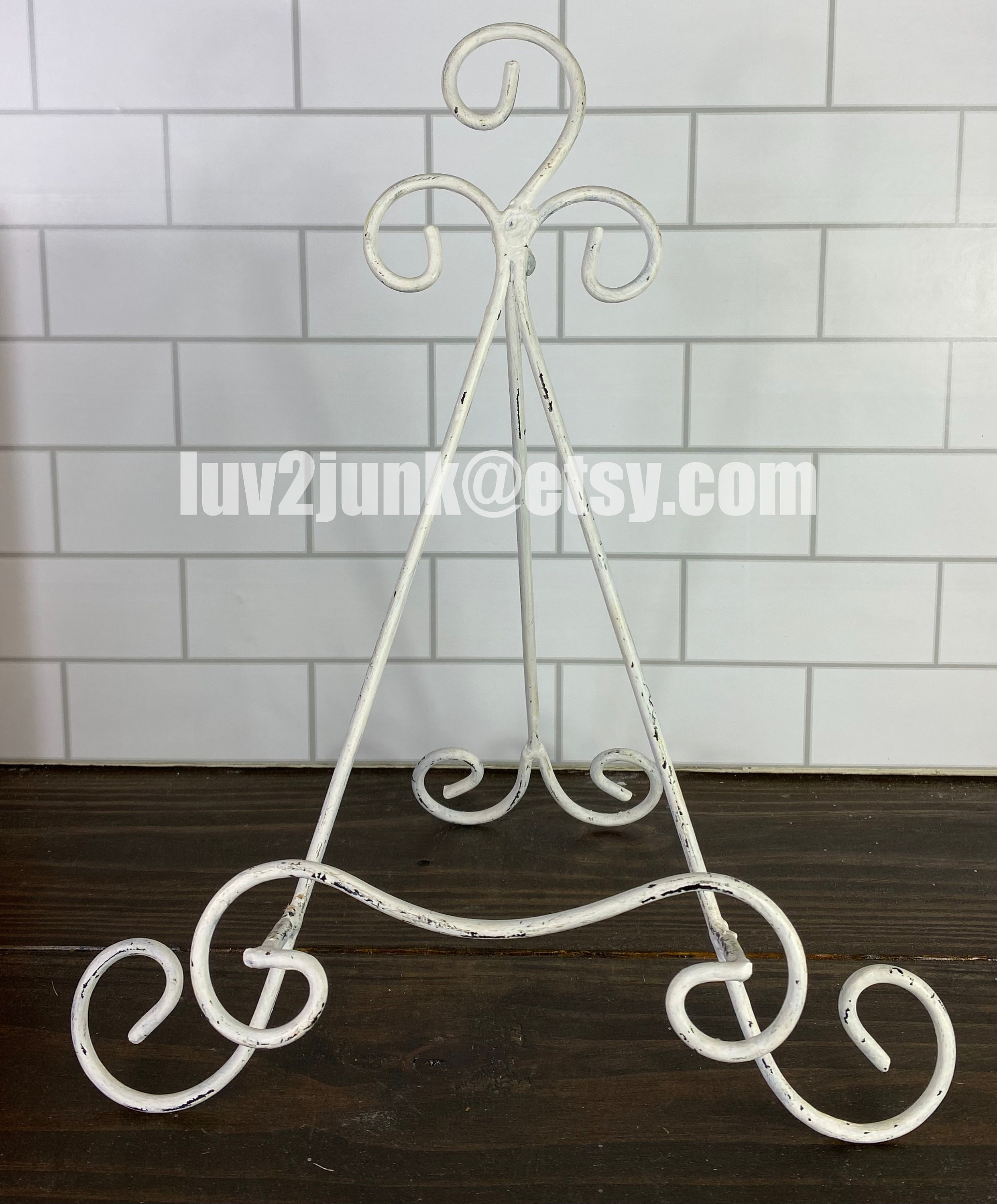 Tuscan Medieval Heavy Iron Easel art stand NEW Fleur de Lis Crown Picture 