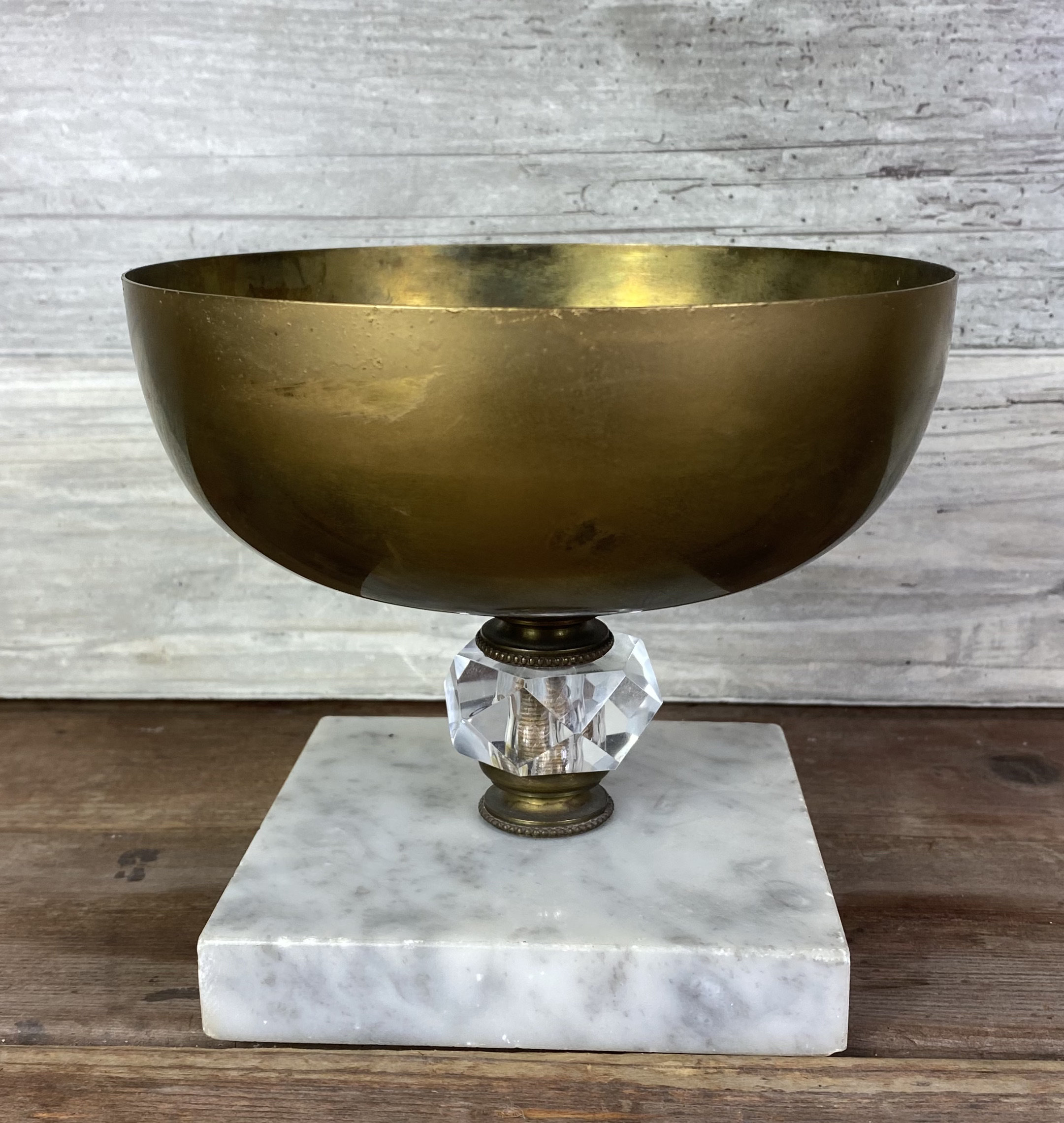 Candy Dish Vintage Candy Dish Marble Stand Dish Brass Etsy