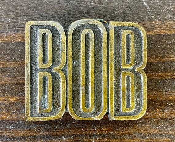 BOB Brass Belt Buckle - Brass Belt Buckle - Vinta… - image 1