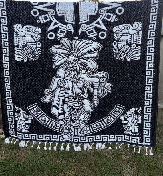 Poncho - Aztec Poncho - Vintage Aztec Poncho - Winter Poncho - Winter Aztec - Poncho - Winter Clothing Poncho - Poncho / Aztec Clothing View 5