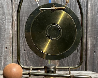 Vintage Brass Dinner Gong - Brass Dinner Gong - Brass Gong - Gong - Vintage Gong - Vintage Brass Gong - Tabletop Dinner Brass Gong - Gong