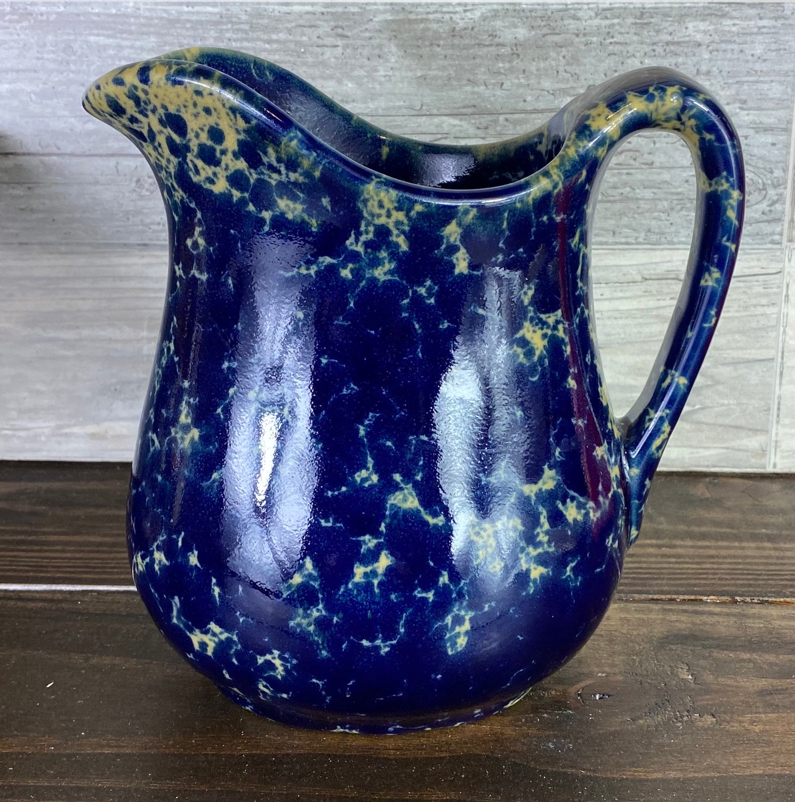Pitcher Blue Pitcher Pottery Pitcher Vintage Pottery Etsy