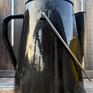 Vintage Enamel Coffee Pot - Vintage Enamelware Teapot - Granite Ware Coffee Pot - Vintage Coffee Pot - Vintage Black Speckled Coffee Pot