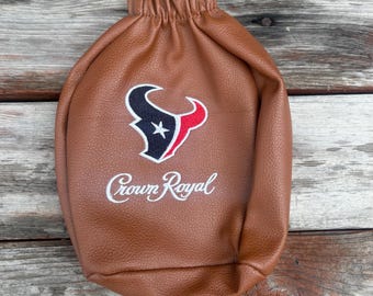 Crown Royal Houston Texans Faux Leather Pouch - Houston Texans Souvenir Pouch - Limited Ed. Crown Royal Texans Faux Pouch - Houston Texans