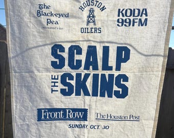 Houston Oilers Promotional Towel - Houston Oilers Hand Towel - Vintage Advertising Hand Towel - Houston Oilers Souvenir - Houston Oilers