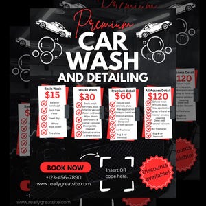 Auto detailing price sheet, auto detailing flyer, auto detailing, auto detailing buisness, mobile detailing, car cleaning, editable,