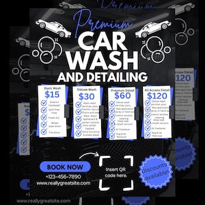 Auto detailing price sheet, auto detailing flyer, auto detailing, auto detailing buisness, mobile detailing , car cleaning, editable