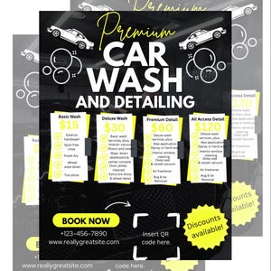 Auto detailing price sheet, auto detailing flyer, auto detailing, auto detailing buisness, mobile detailing , car cleaning, editable