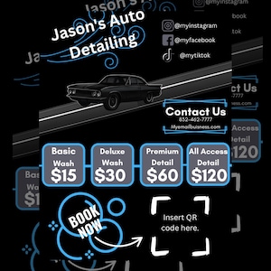 Auto detailing price sheet, auto detailing flyer, auto detailing, auto detailing buisness, mobile detailing , car cleaning, editable