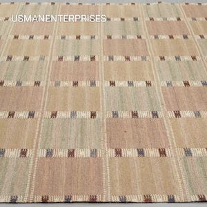 Alfombra kilim sueca inspirada en Marianne Richter de 8 x 10 pulgadas