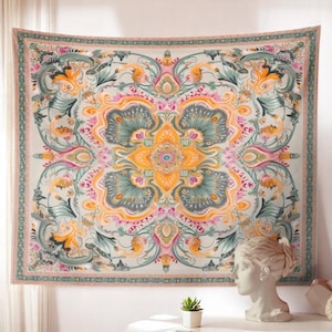 Vintage Boho Tapestry – Mandala Wall Hanging, Indian-Inspired Bohemian Art, Living Room or Bedroom Home Decor, Spiritual Gift Idea