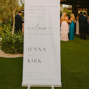 Personalized Wedding Welcome Sign with Aluminum Stand