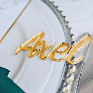 Gold Mirror Name Place cards Luxury Wedding Place Cards Gold Mirror TAGS Laser cut names Acrylic Wedding Cards Wedding Decor custom Event