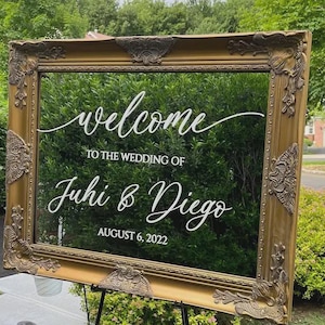 Welcome Decal Wedding Sign custom wedding Decal for Mirror - Mirror Decal - Wedding Mirror - Personalized Wedding Mirror Decal
