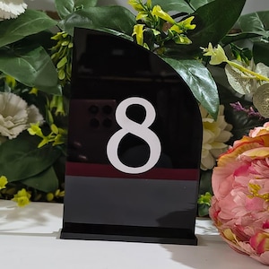 Modern Acrylic Arch Table Numbers: 3D Embossed Wedding Reception Decor