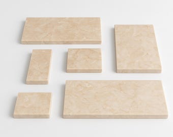 Custom Aegean Beige Marble Slab: Polished Stone for Dresser, Radiator Tops