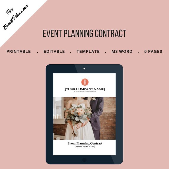 Wedding Planning Contract For Event Planners Day Of Etsy