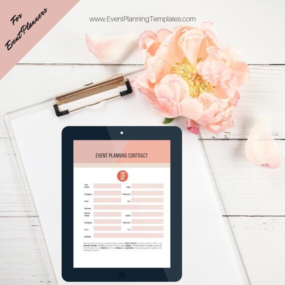 Event Planning Contract For Event And Wedding Planners Day Of Etsy