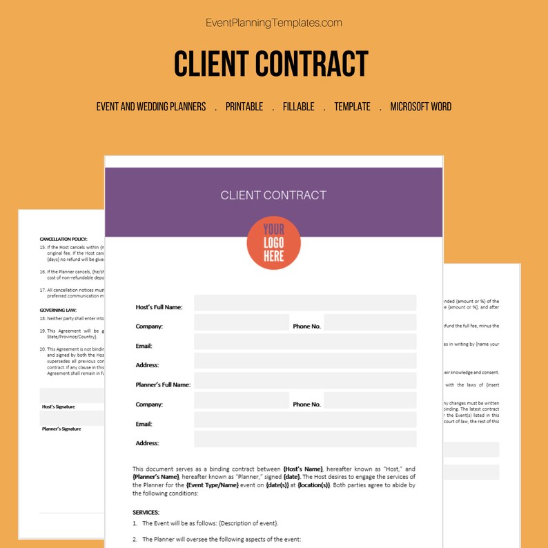 Event Planning Services Agreement Qalisa Lezincdc Com
