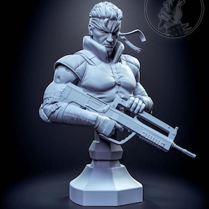 Bust of Solid Snake / Action Figure / Videogames / Resin / Metal Gear / 3D Model