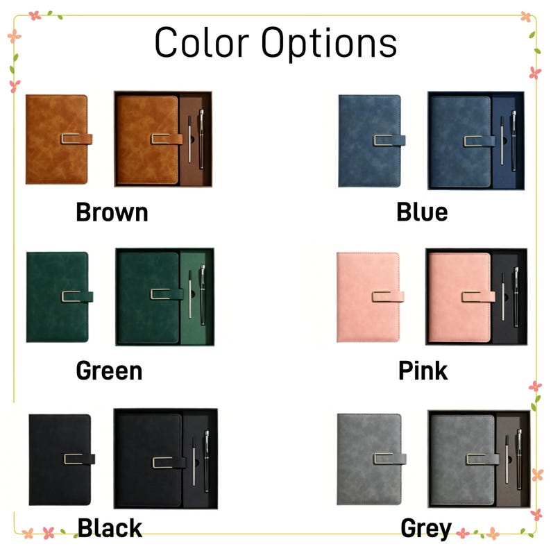Personalized New Chapter Journal Set, Custom Name Floral Notebook With ...