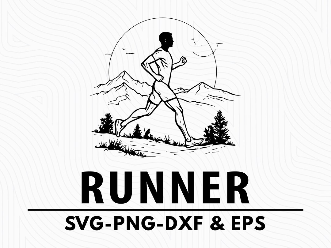 Runner Silhouette SVG PNG DXF Eps, Marathon Clipart Vector, Cricut Cut ...