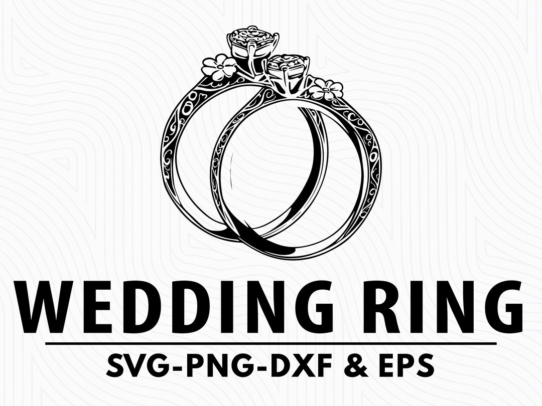Wedding Ring Silhouette SVG PNG DXF Eps, Engagement Clipart Vector ...