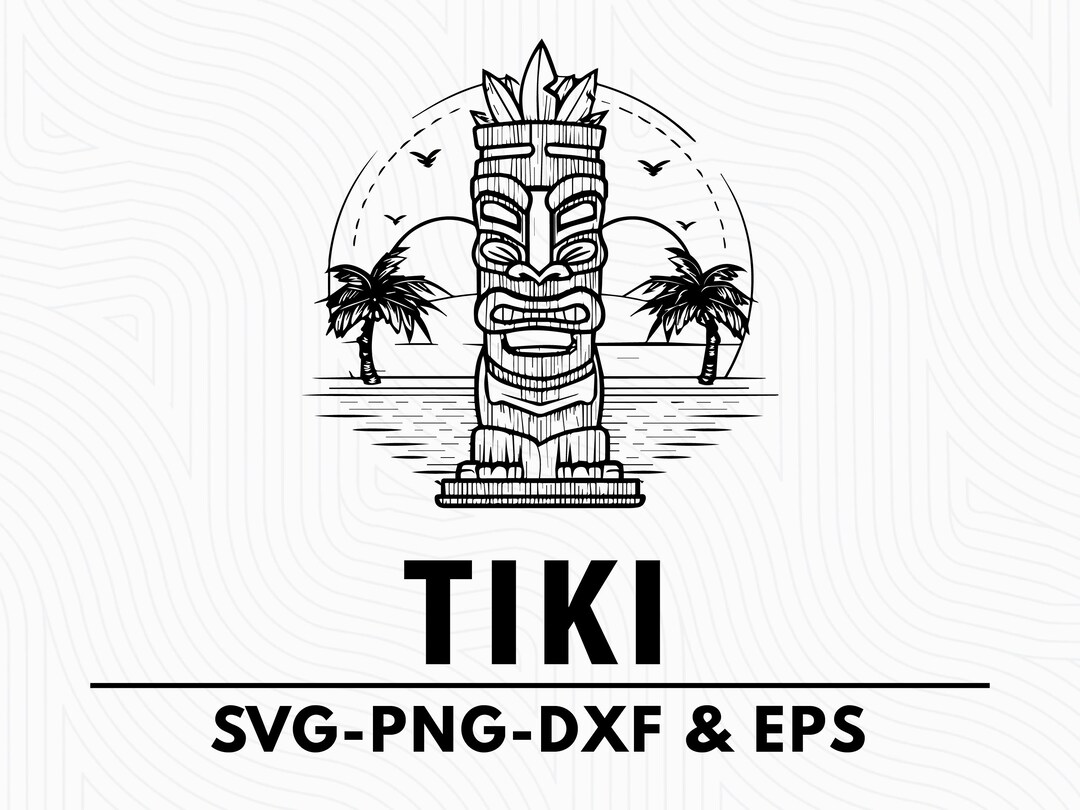 Tiki Silhouette SVG PNG DXF Eps, Polynesian Mask Clipart Vector, Cricut ...