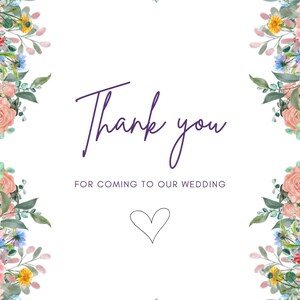 Cartão de agradecimento de casamento