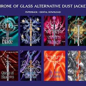 Throne of Glass Dust Jacket Digital Download Alternative Book Cover for Sarah J. Maas Printable PDF Fits Paperback