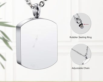 Silver Cremation Necklace for Adult Male and Female – Memorial Locket Pendant for Ashes