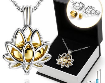Lotus Cremation Necklace for Adult Female  - Memorial necklace