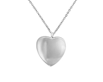 Silver Heart Cremation Urn Necklace - Personalized Memorial Jewelry