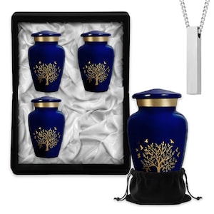 Americurn Blue Tree Cremation Urn for Ashes - Keepsake Sizes Available