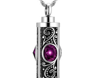 Ruby Birthstone Keepsake Urn Necklace – Cremation Jewelry Memorial Pendant