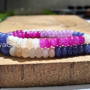 Beautiful Candy Color Beads, 8mm Candy Opal Smooth Rondelle Beads, Rainbow Gemstone Beads, Rondelle Beads, Rainbow Candy Beads Necklace