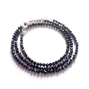 AAA Quality Black Diamond Beads, Rondelle Faceted Beads, Black Diamond Beads, Rondelle Diamond Beads, Black Diamond Gemstone Beads Necklace