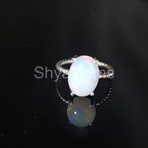 Opal Ring Sterling Silber, natürlicher Opal Ring, Sterling Silber Opal Ring, Oktober Birthstone Ring, äthiopischer Opal Ring, Jubiläumsgeschenk