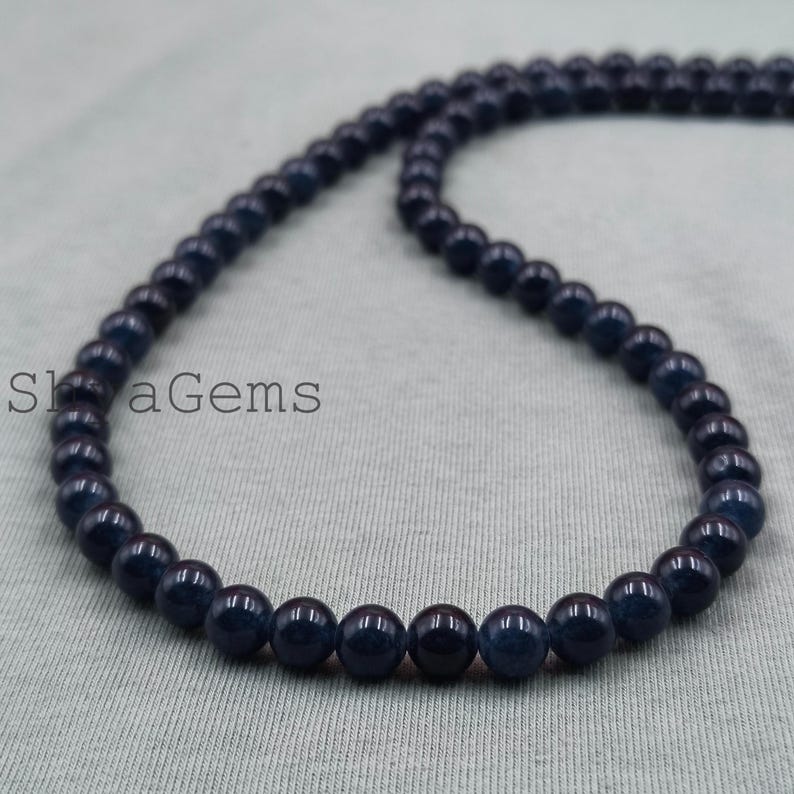 Purple Amethyst Necklace 8mm Round Beads, Natural Gemstone Jewelry for ...