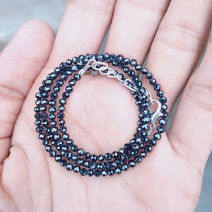 Natural Black Diamond Beads, Faceted Rondelle Diamond Beads, 3mm Diamond Beads,  AAA Top Quality Back Diamond Beads, Black Faceted Diamond